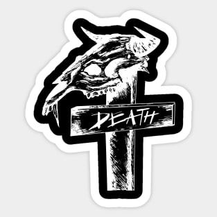 The Mark of The End (White on Black) Sticker